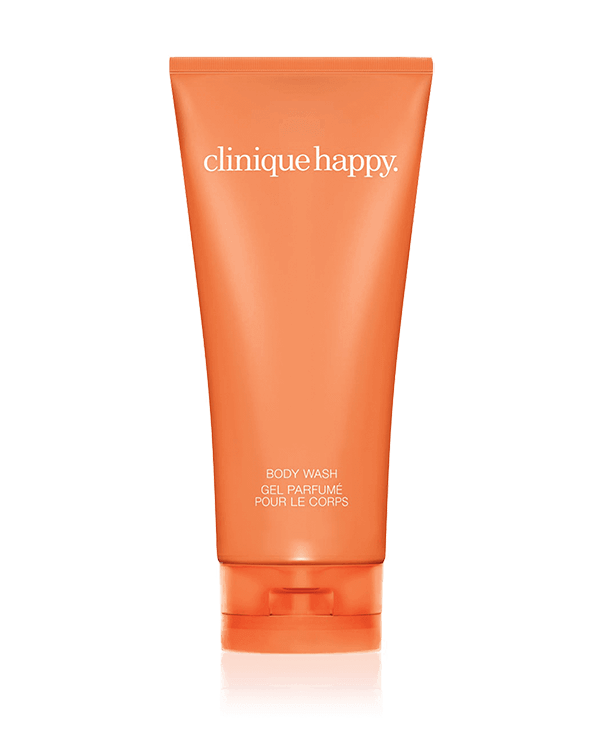 Clinique Happy™ Body Wash, Verfrissende gel die je onderdomptelt in een sensuele geur van citrus en bloemen. Voor douche of bad.
