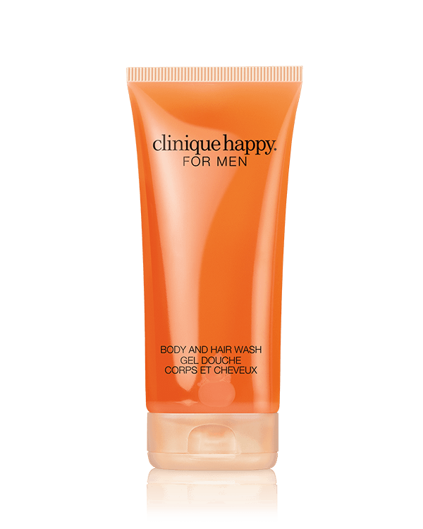 Clinique Happy for Men Body and Hair Wash, Een schuimende bodywash met een vleugje geur, geschikt voor dagelijks gebruik . Mag ook als shampoo gebruikt worden.