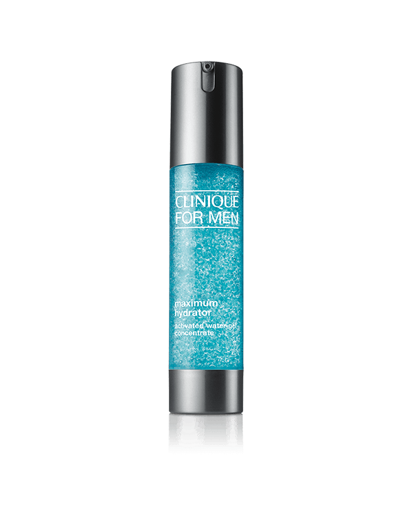 Clinique For Men Maximum Hydrator Activated Water-Gel Concentrate, De supercharged hydrator verfrist de huid direct en voorziet ze van hydratatie.